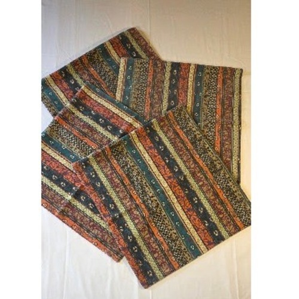 Vintage Style Tapestry Striped Pillow Shams Set of 4 Multicolor 18x18 Boho Decor